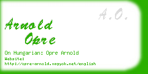 arnold opre business card